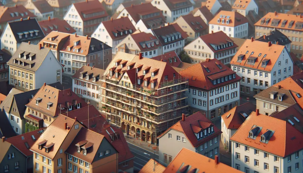 Komplettsanierung in Karlsruhe - Wohngebäude in verschiedenen Sanierungsphasen