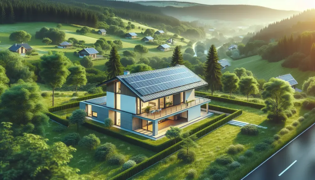 Modernes Einfamilienhaus mit Photovoltaikanlage auf dem Dach - Photovoltaik Kosten 2026