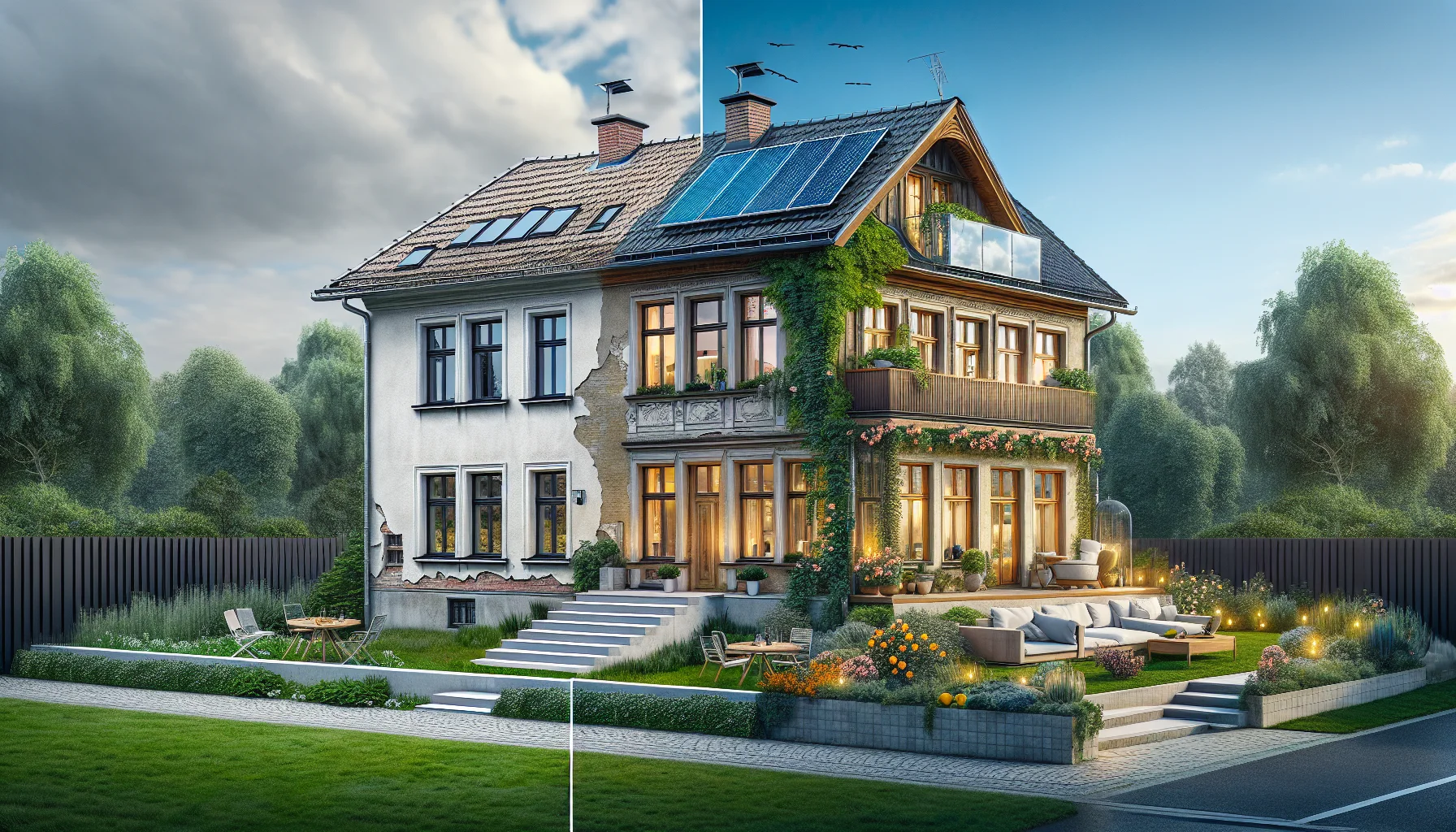 Saniertes Eigenheim nach KfW Förderung - Vorher-Nachher Vergleich