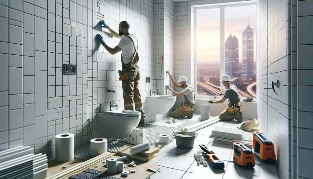 Badsanierung Karlsruhe - Professionelle Badrenovierung in Arbeit