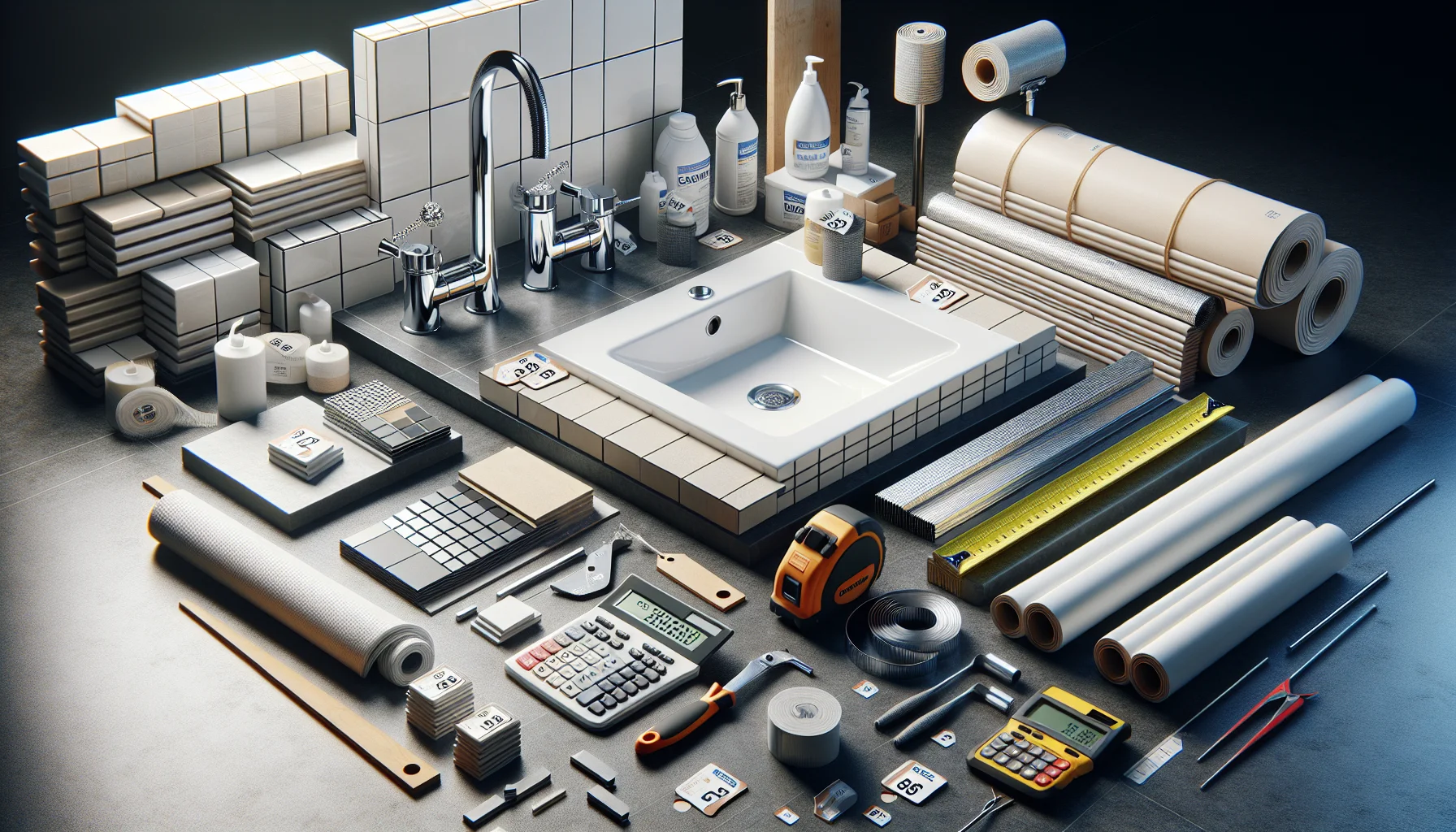 Badsanierung Materialien und Werkzeuge für Kostenplanung pro Quadratmeter