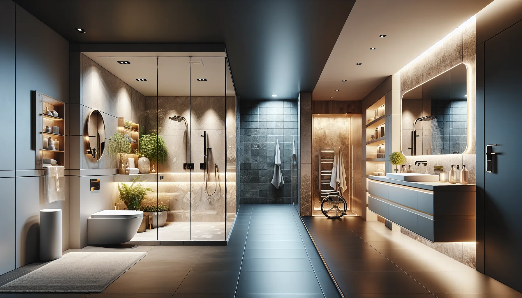 Fertig saniertes modernes Badezimmer mit barrierefreier Ausstattung in Freiburg