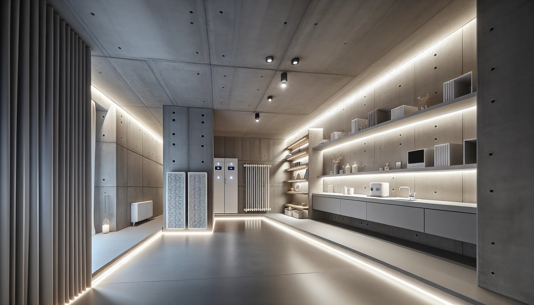 Fertiger Keller eines Fertighauses mit moderner Ausstattung