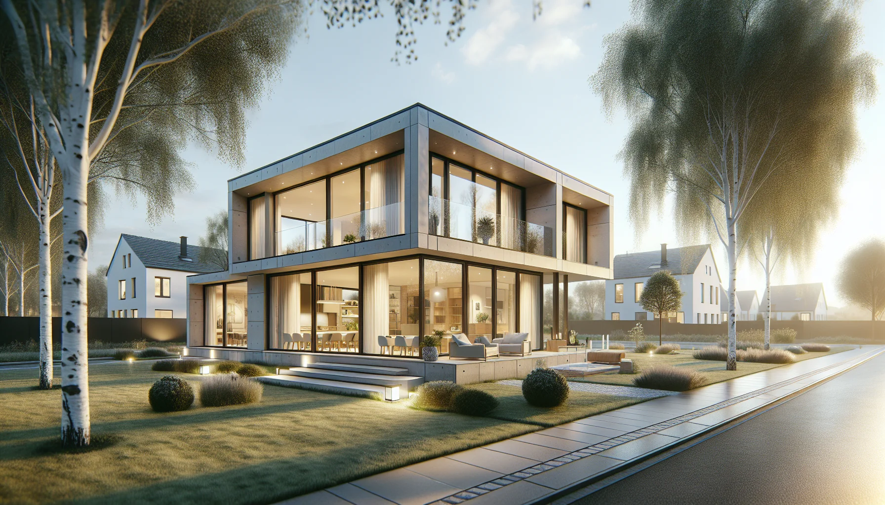 Fertiges modernes Fertighaus in Baden-Württemberg