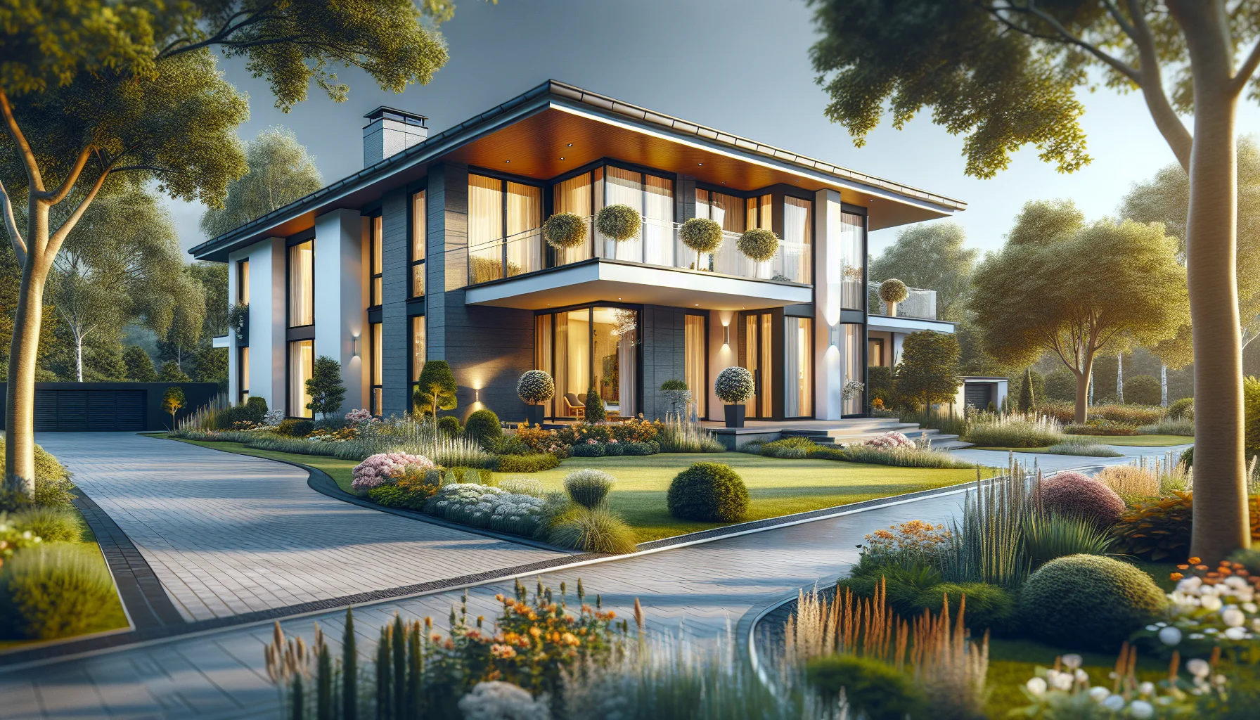 Fertiggestelltes schlüsselfertiges Einfamilienhaus in modernem Design