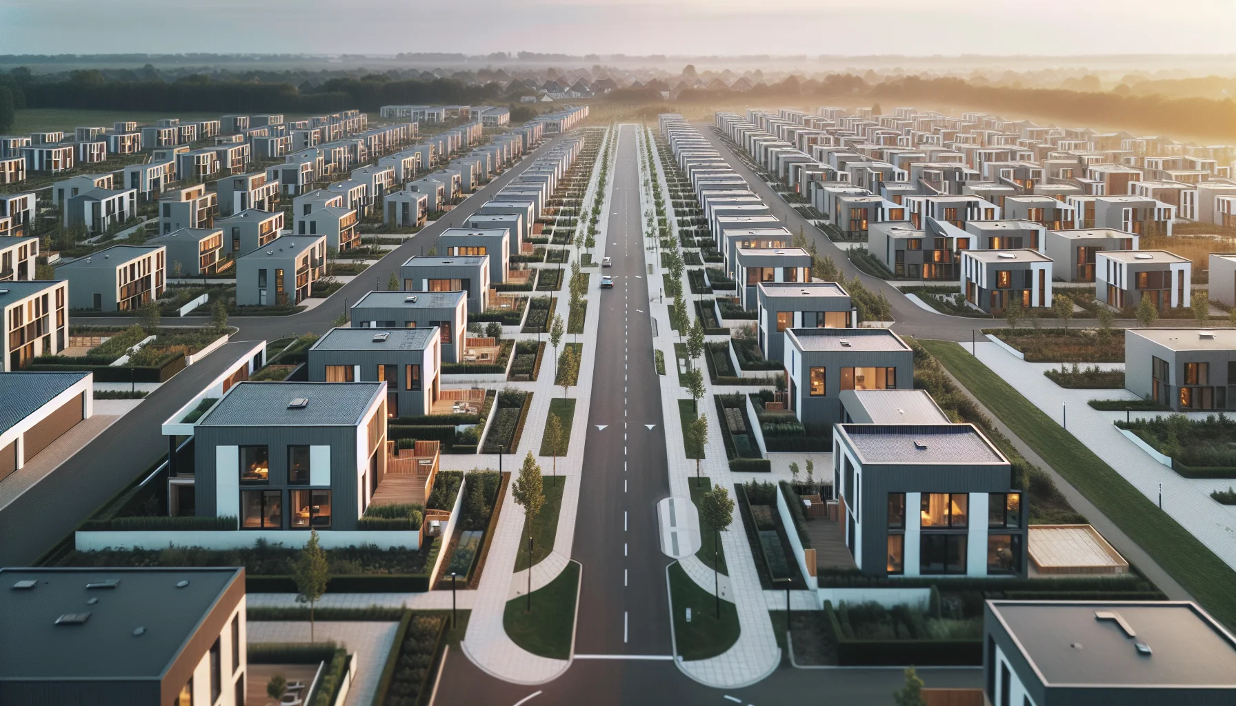 Fertighaus-Siedlung in Pforzheim aus der Vogelperspektive