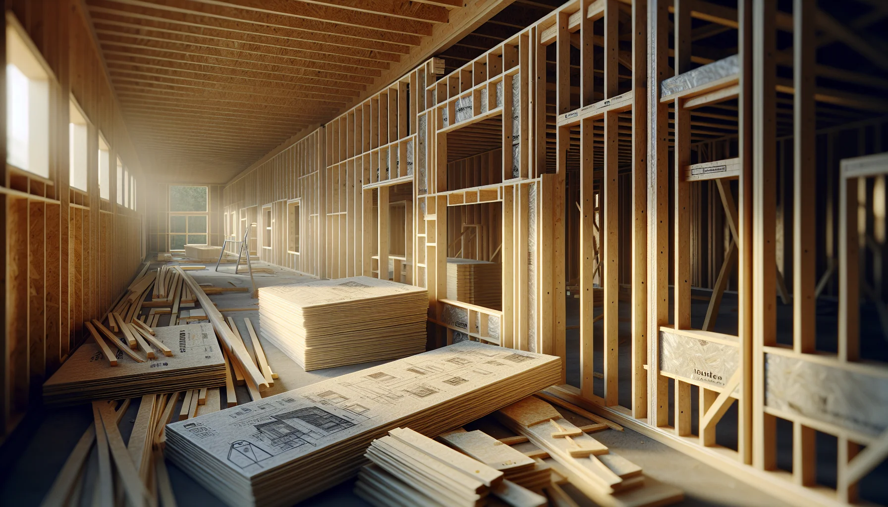 Fertighaus Wandelemente werden montiert - Bauprozess Detail