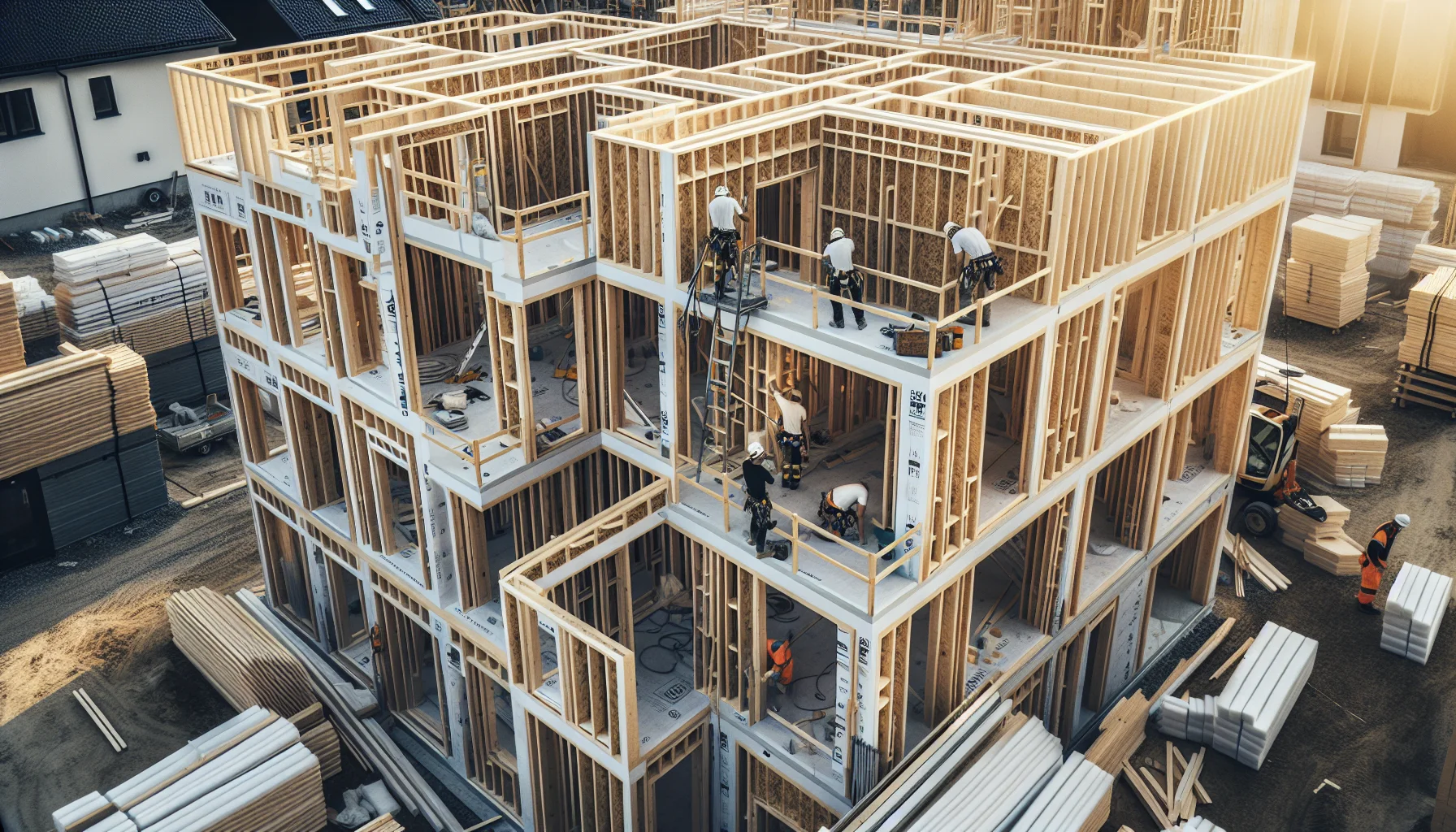 Fertighaus-Wandmontage und Konstruktionsdetails