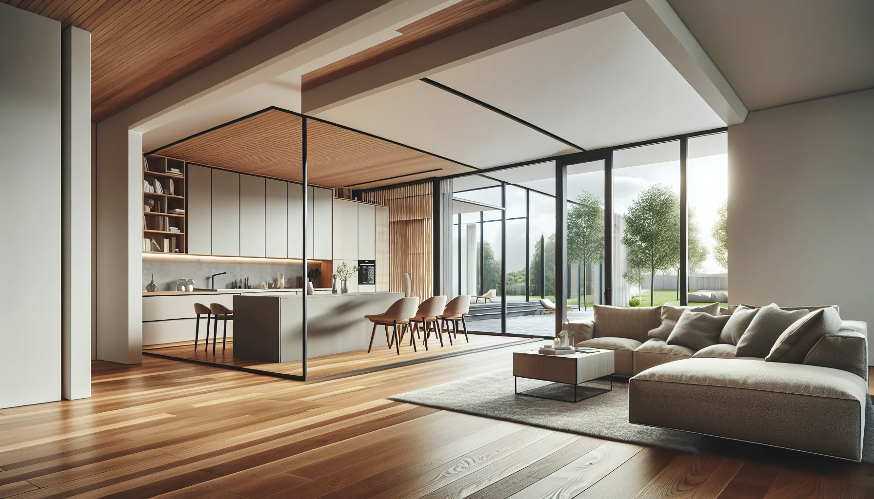 Moderner Innenraum eines BAUTENT Fertighauses