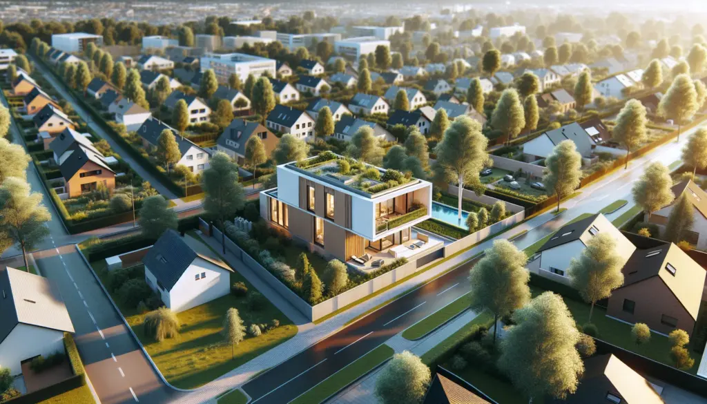 Modernes Fertighaus in Frankfurt mit Garten und zeitgenössischer Architektur