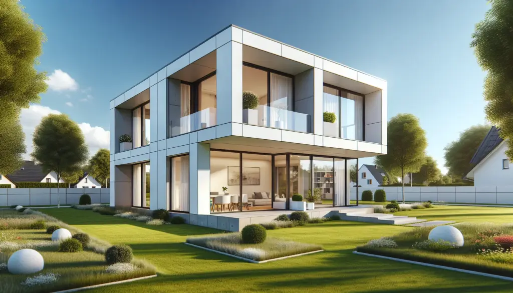 Modernes Fertighaus in Ludwigsburg mit zeitgenössischer Architektur und gepflegtem Garten