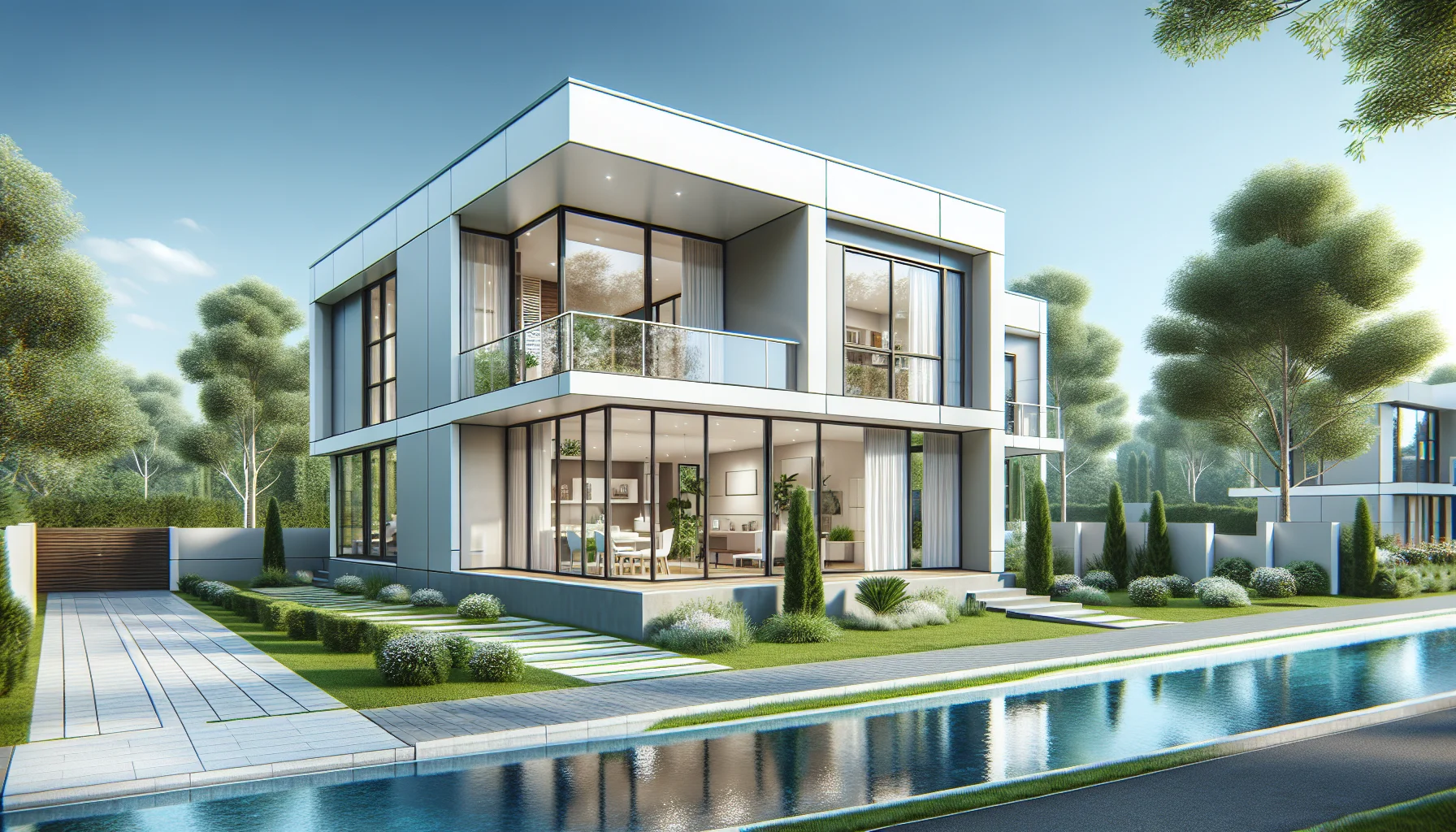 Modernes Fertighaus mit 150 qm Wohnfläche und zeitgenössischer Architektur