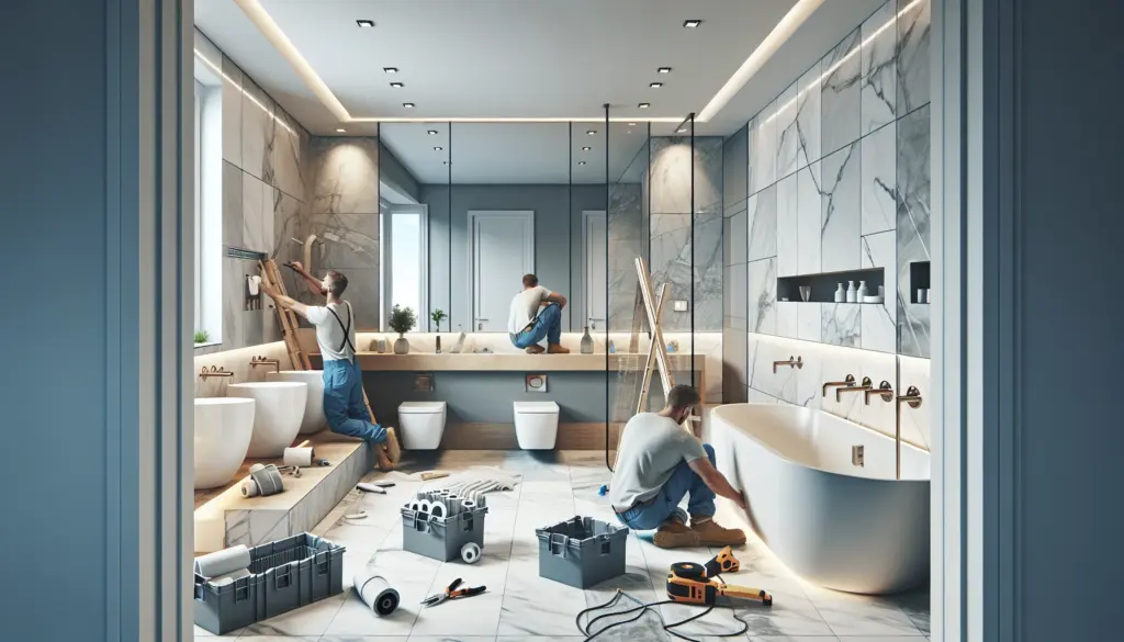 Professionelle Badsanierung in Freiburg mit modernen Fliesen und hochwertigen Armaturen