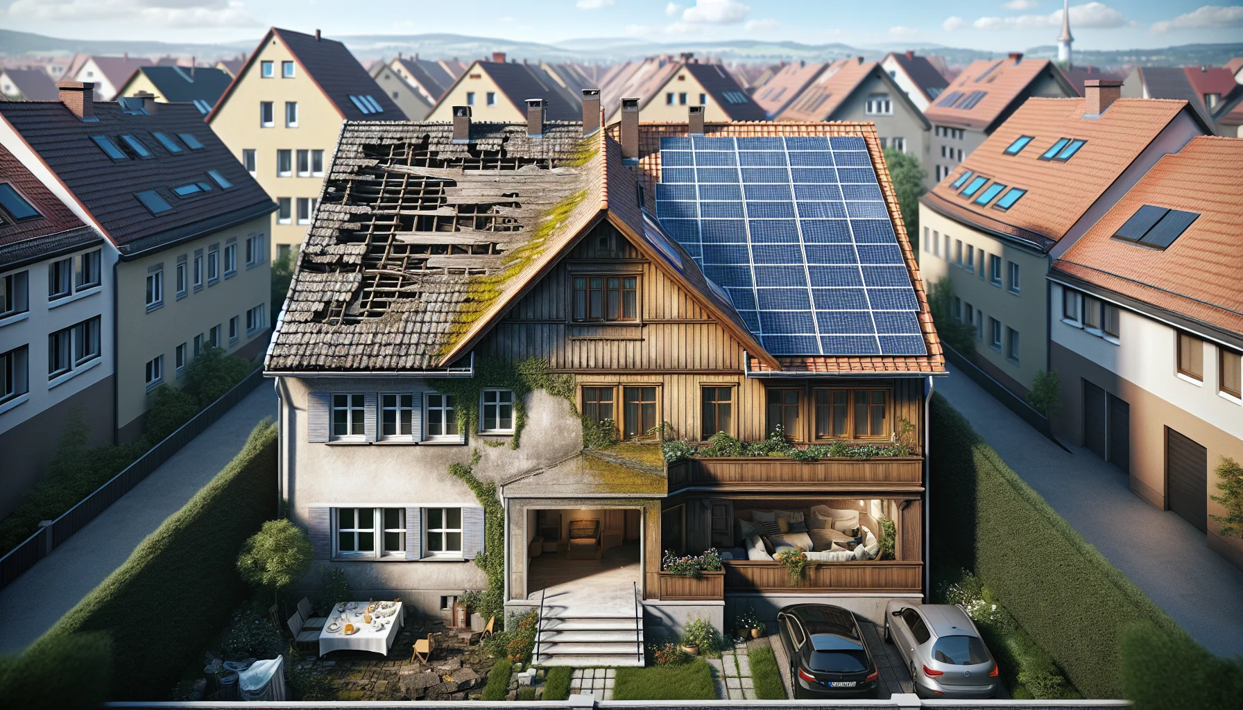 Vorher-Nachher Dachsanierung