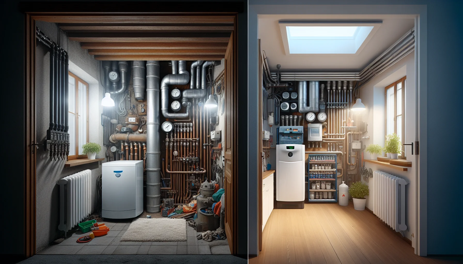 Vorher-Nachher Vergleich Heizungsmodernisierung Mannheim