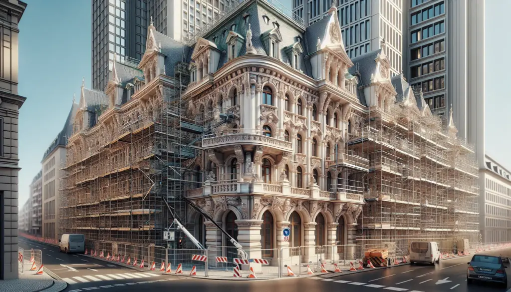 Altbau Komplettsanierung Frankfurt - Historisches Gebäude mit Baugerüst
