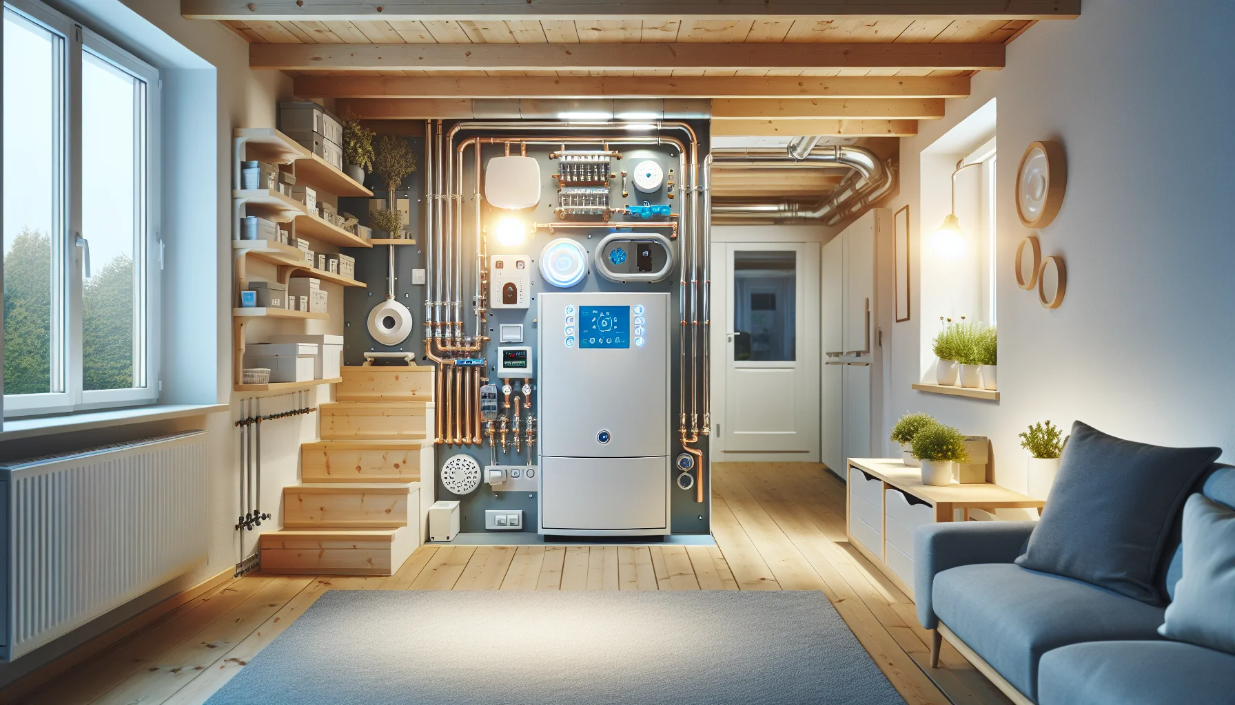 Fertig installierte moderne Heizungsanlage nach erfolgreichem Austausch