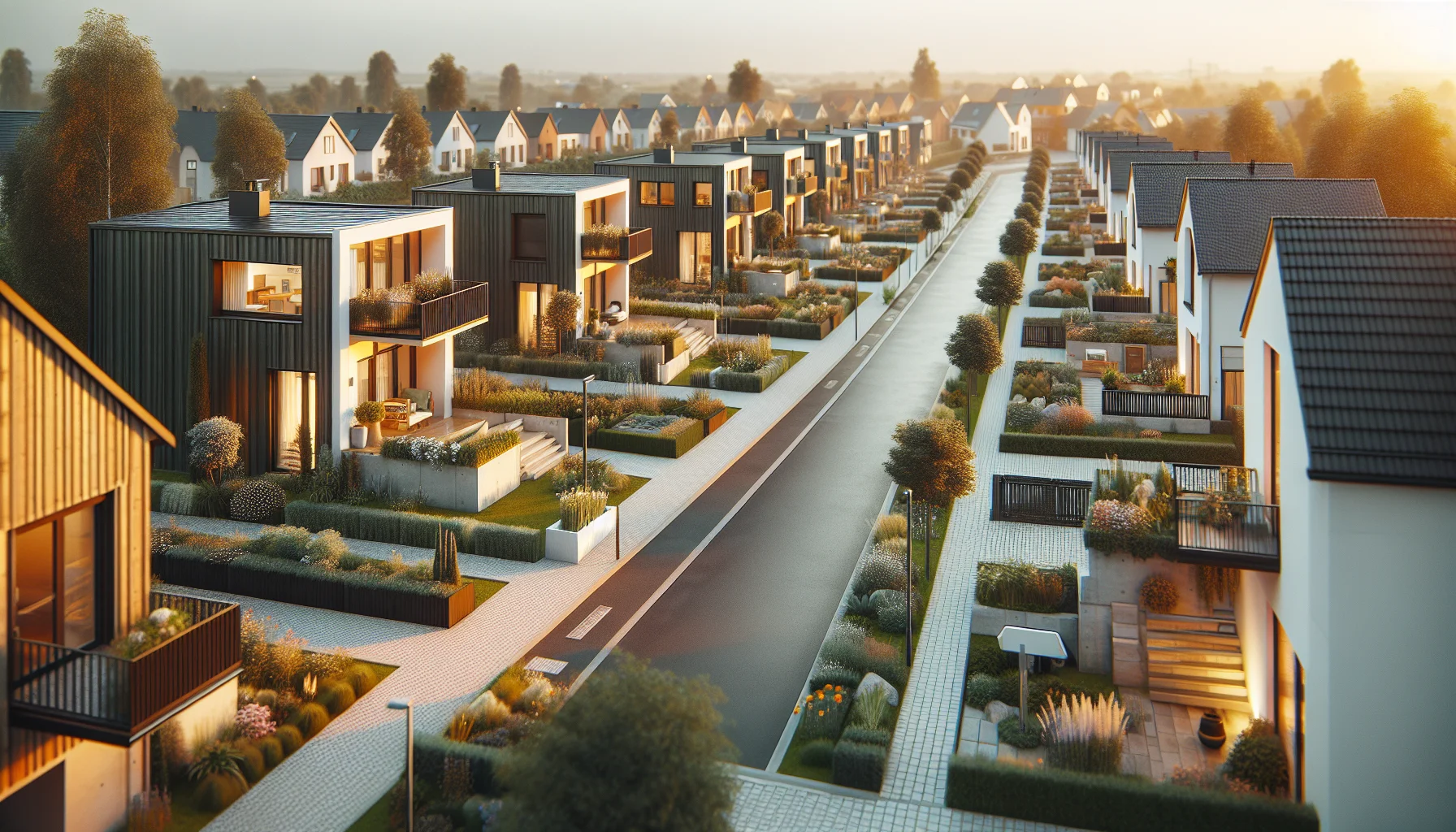 Fertighaus-Siedlung in Baden-Württemberg - Mehrere moderne Einfamilienhäuser in gepflegter Wohnanlage