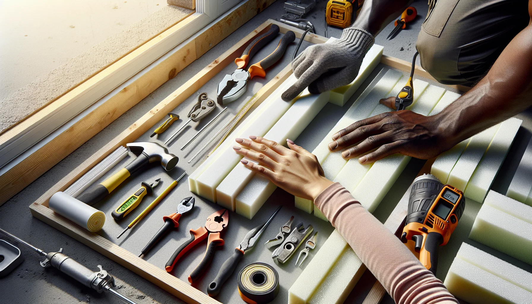 Installation von Wärmedämmung während der Sanierung