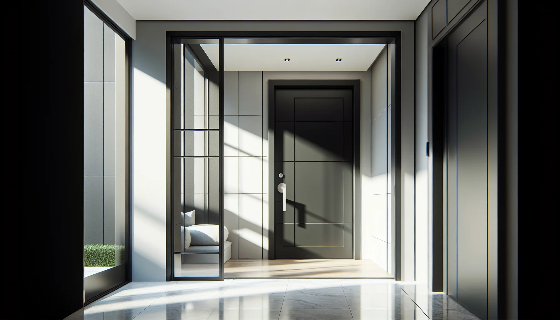 Moderne Haustür mit Seitenteil aus Glas - mehr Licht im Eingangsbereich