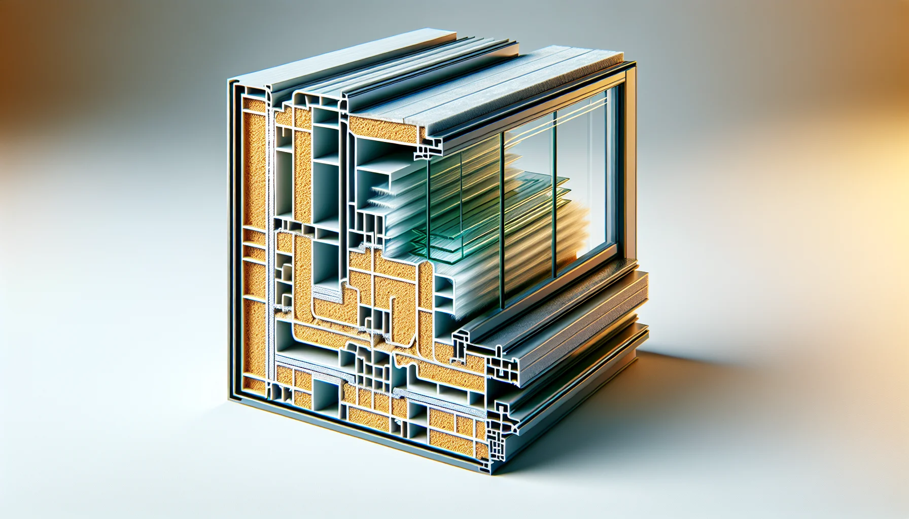 Technischer Querschnitt eines dreifach verglasten Schallschutzfensters