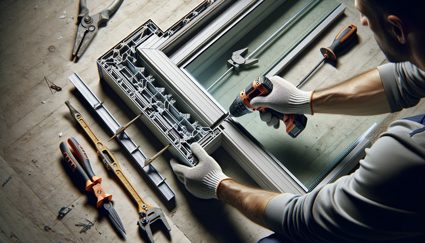 Professionelle Fensterinstallation im Detail während der Sanierung