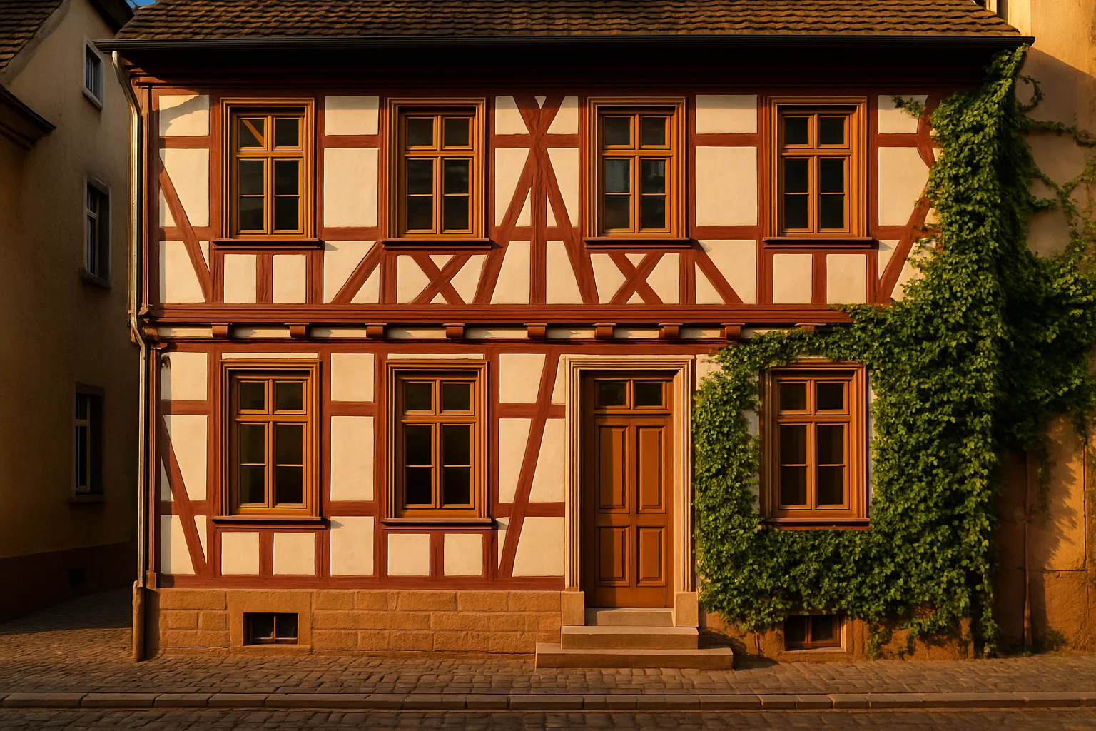 Saniertes Fachwerkhaus in Heidelberg mit neuen Holz-Alu-Fenstern – Ergebnis nach Fenstertausch