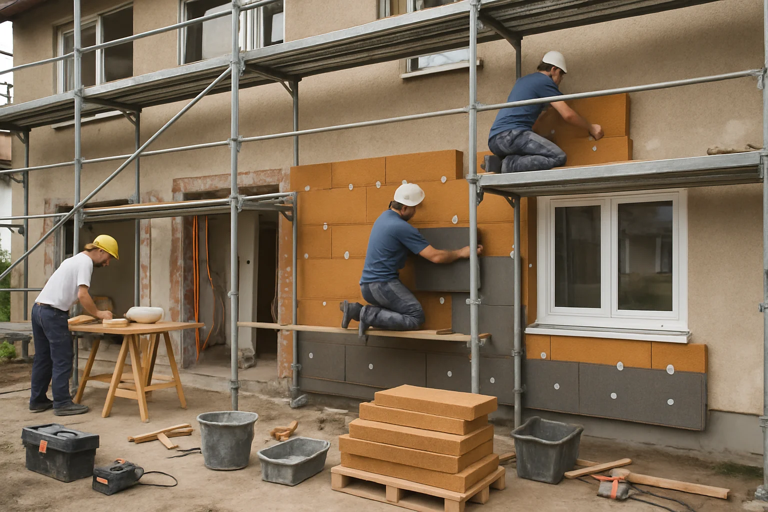 Sanierungsarbeiten an einem Wohnhaus – Dämmung, Leitungen und Handwerksarbeiten bei einer Komplettsanierung