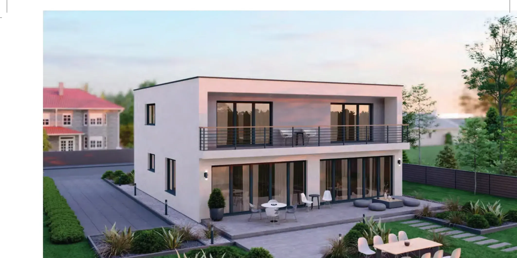 BAUTENT Fertighaus Modell für Ludwigsburg – Außenansicht