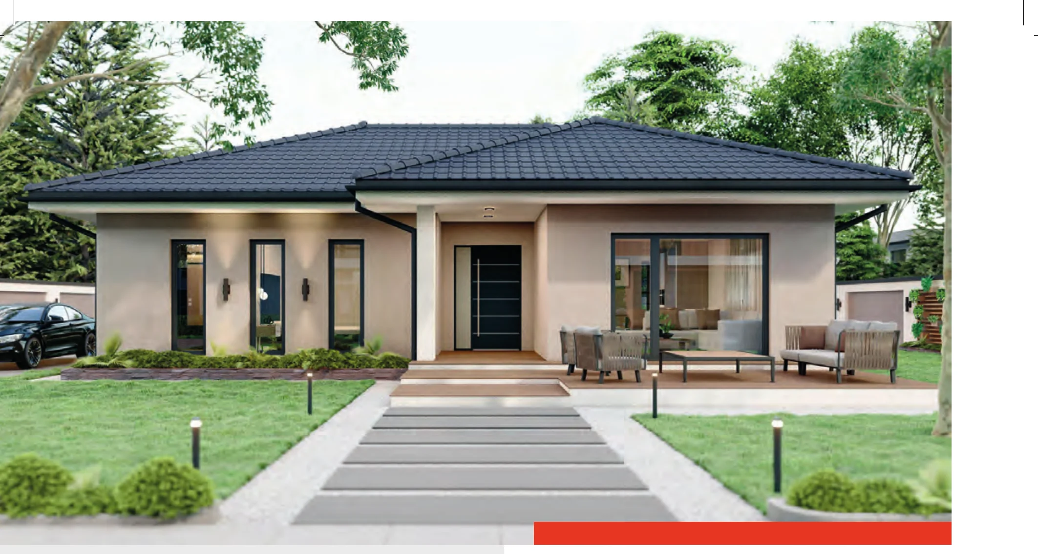 BAUTENT Fertighaus Modell für Pforzheim – Außenansicht