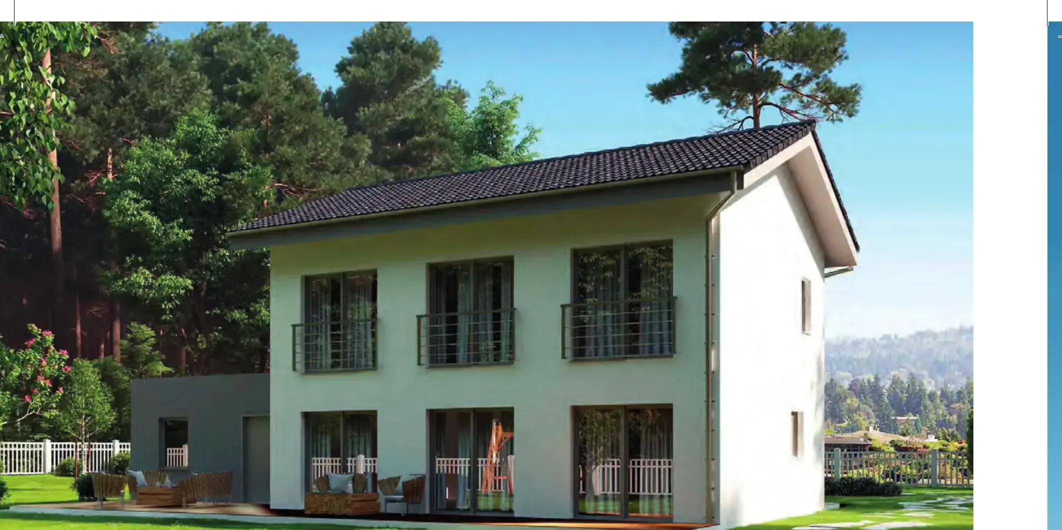 BAUTENT Fertighaus Modell für Freiburg – Außenansicht