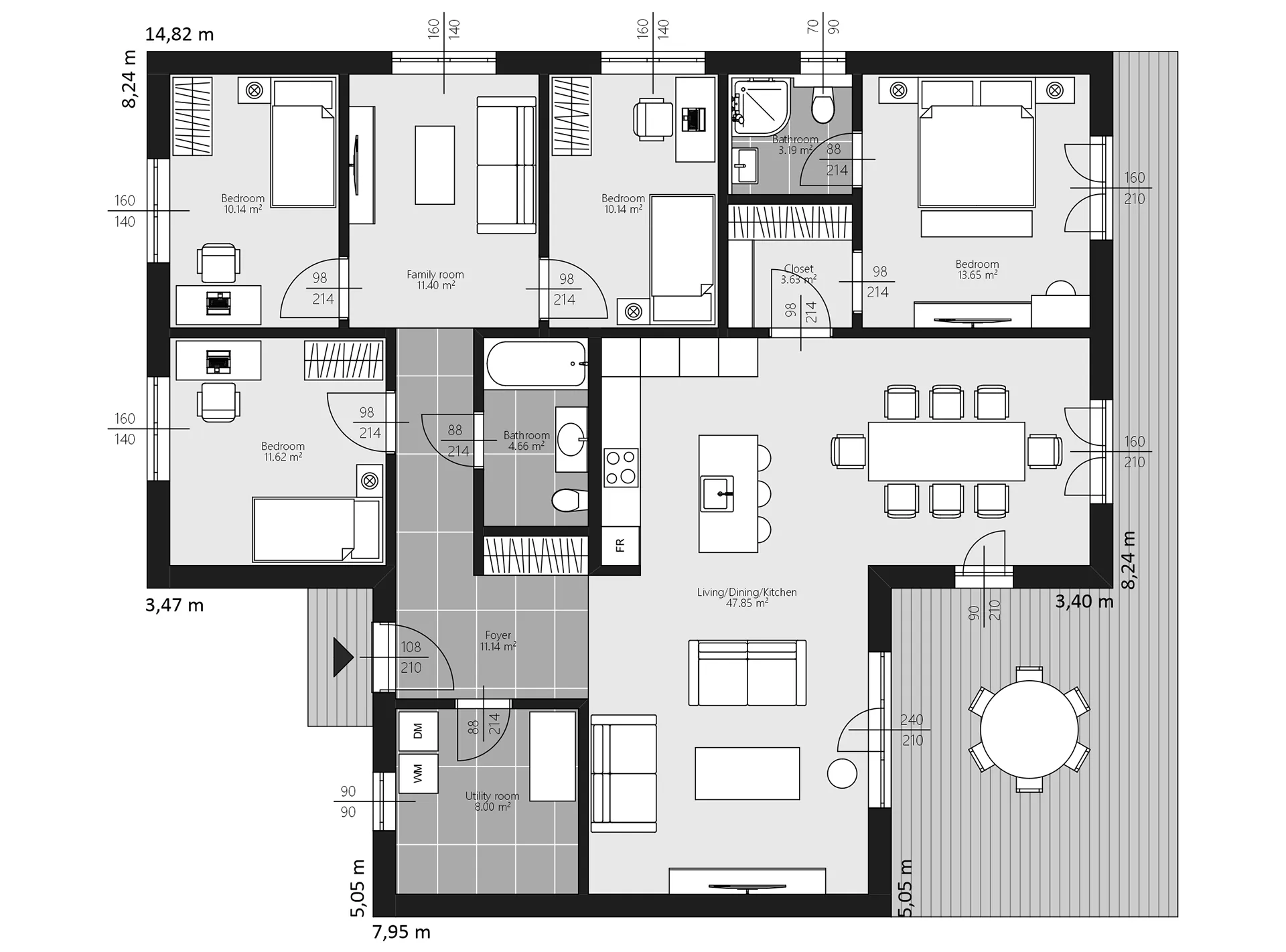 BAUTENT Vita Nordisch Grundriss Erdgeschoss