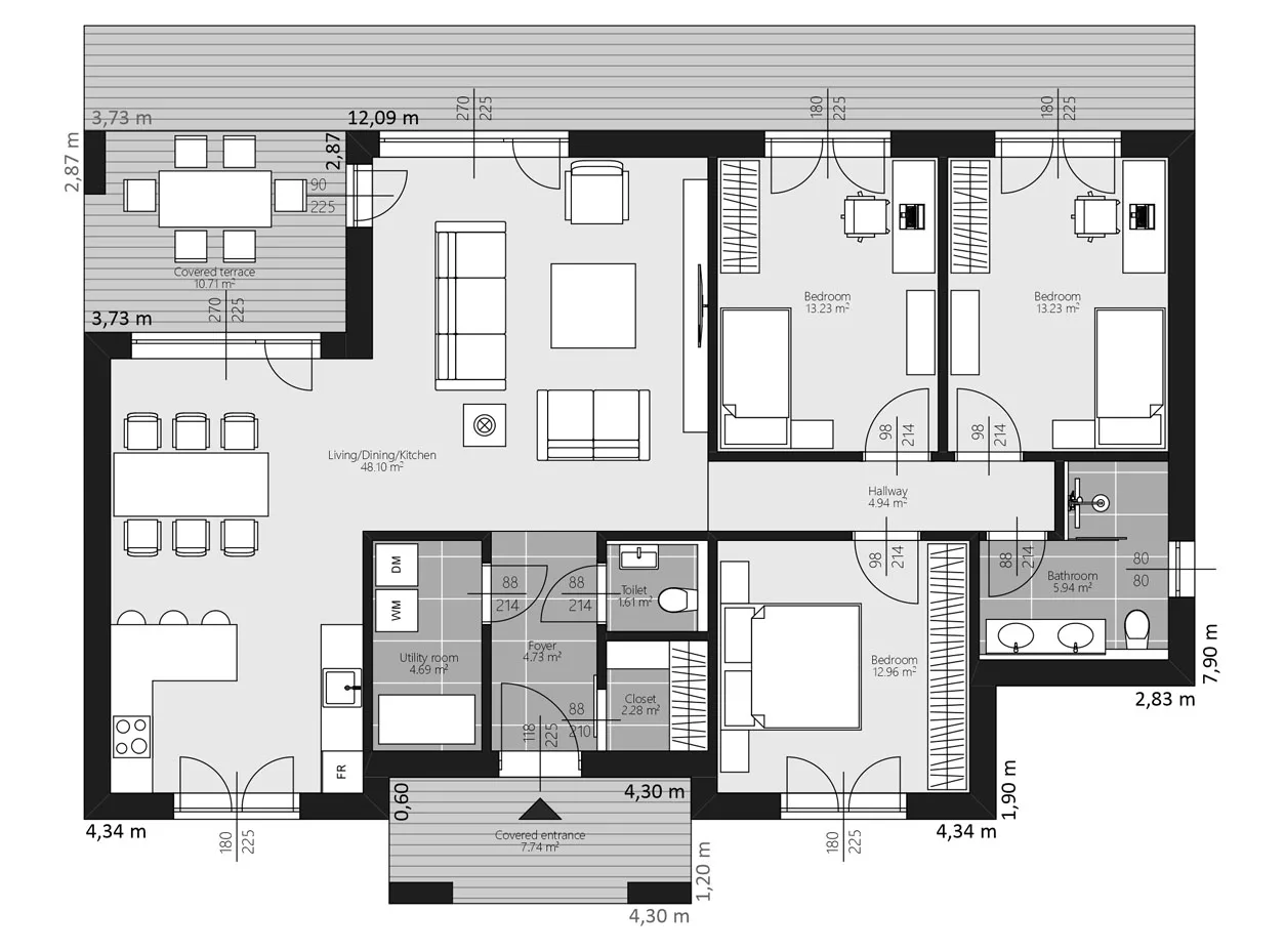 BAUTENT Vita Comfort Grundriss Erdgeschoss