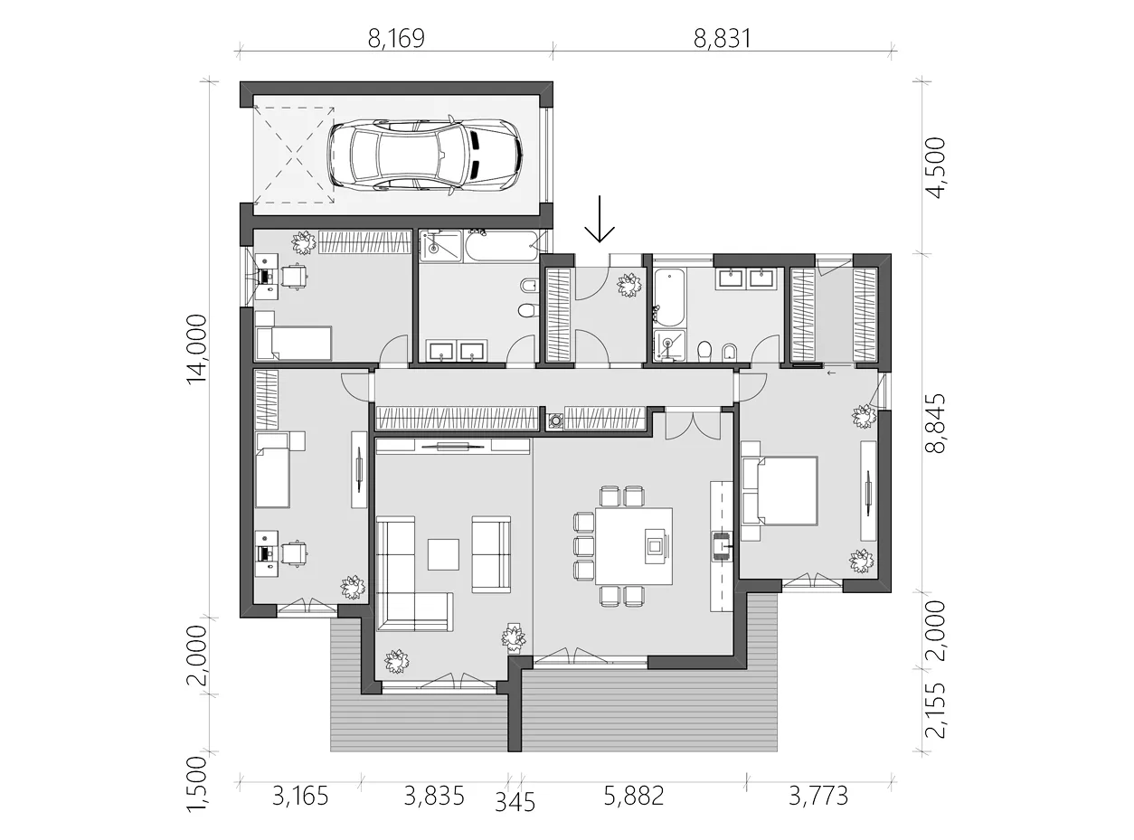 BAUTENT Vita Luxus Grundriss Erdgeschoss