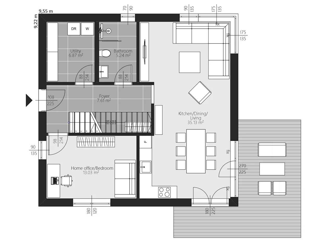 BAUTENT Schwarzwald Grundriss Erdgeschoss