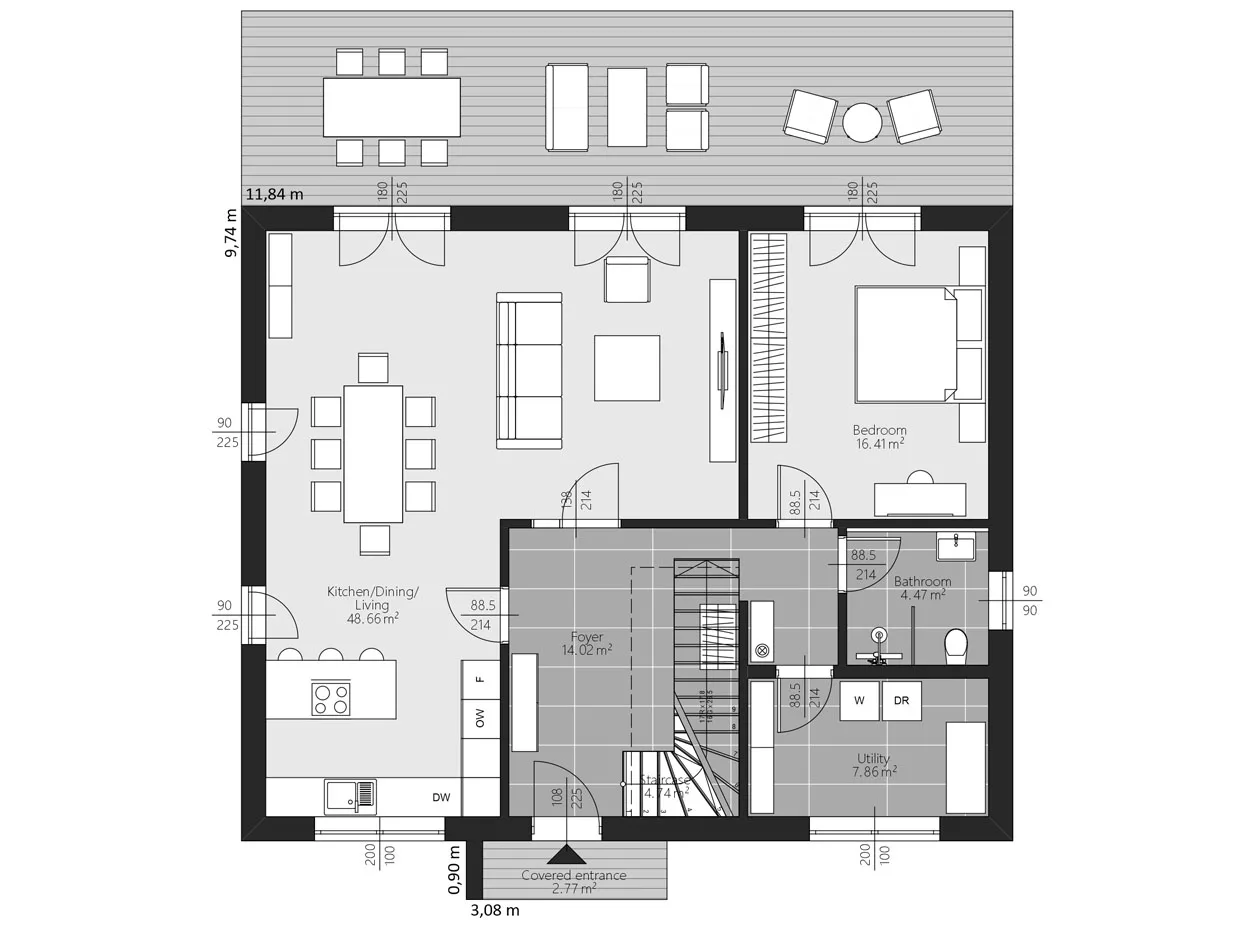 BAUTENT Grandeur Grundriss Erdgeschoss
