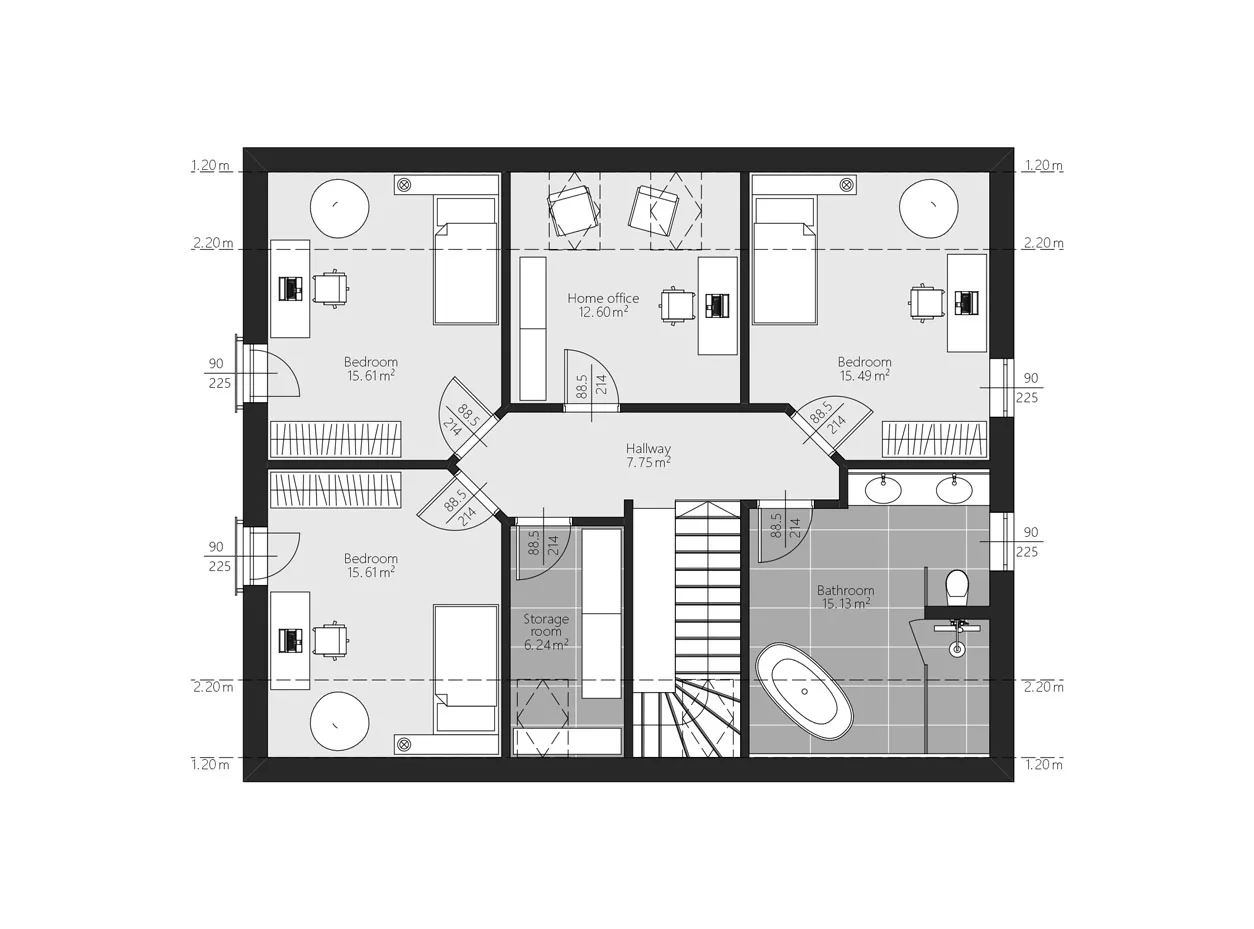 BAUTENT Grandeur Grundriss Obergeschoss