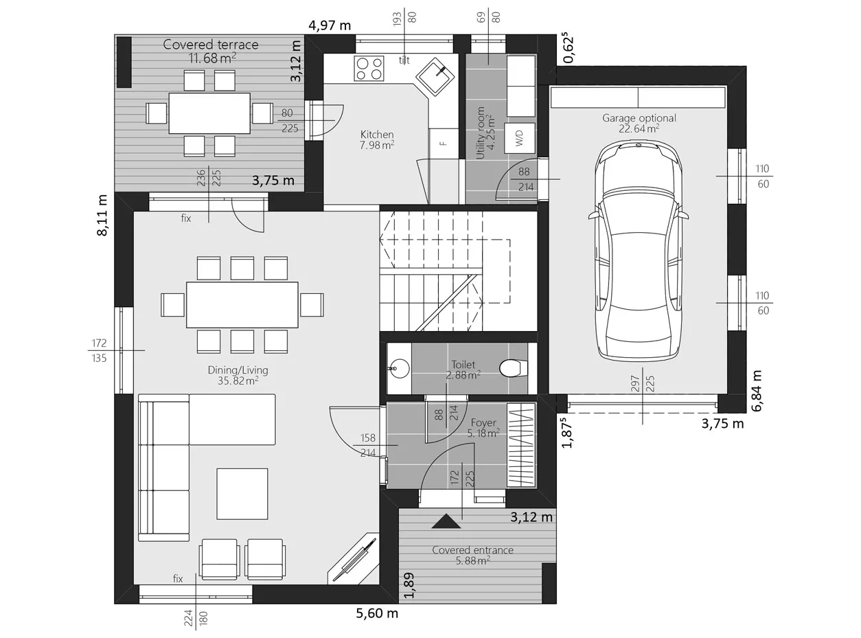 BAUTENT Bergstrasse Grundriss Erdgeschoss