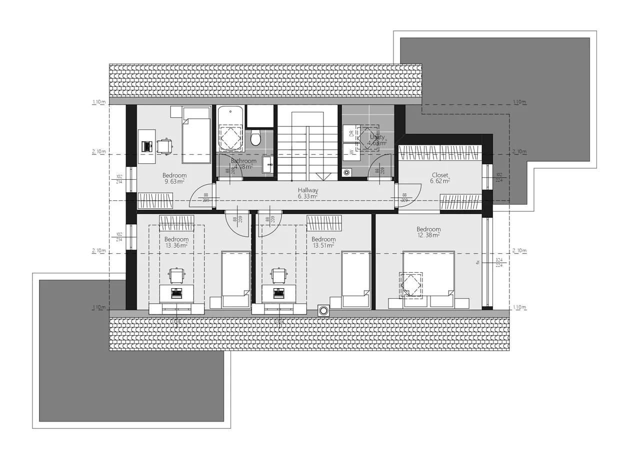 BAUTENT Alpen Grundriss Obergeschoss