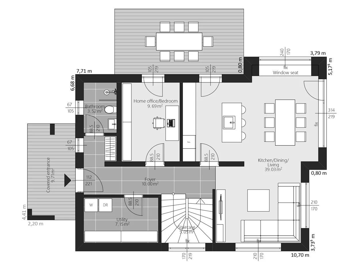 BAUTENT Nordland Grundriss Erdgeschoss
