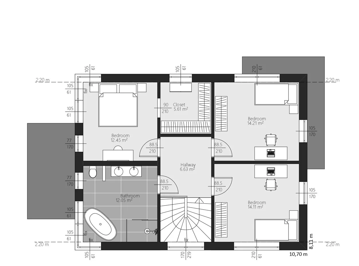 BAUTENT Nordland Grundriss Obergeschoss