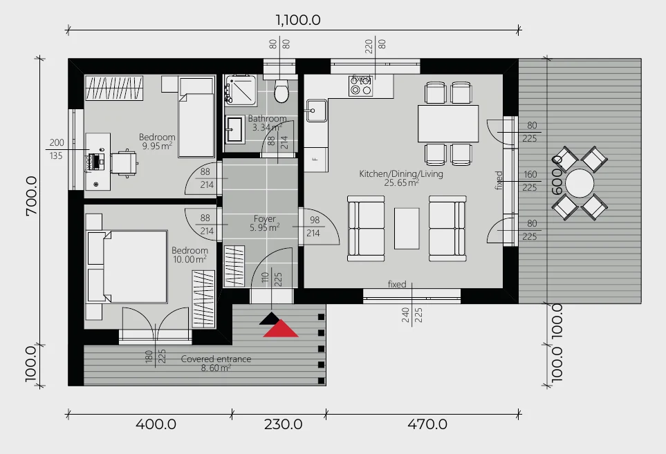 Grundriss des Hausmodells BAUTENT Vita Kompakt
