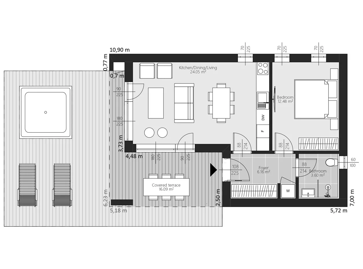 BAUTENT Vita Mini Grundriss Erdgeschoss