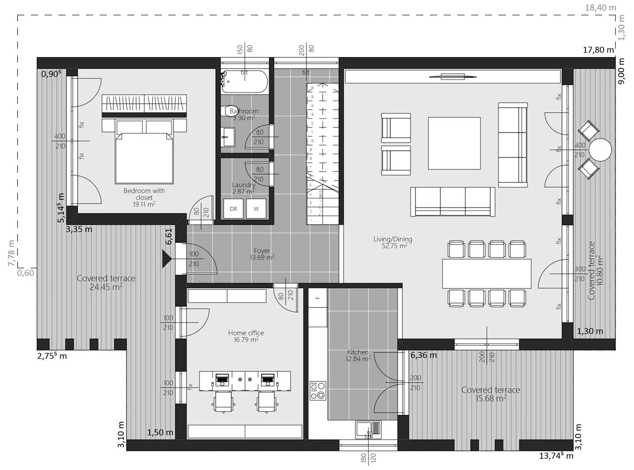 BAUTENT Taunus Grundriss Erdgeschoss