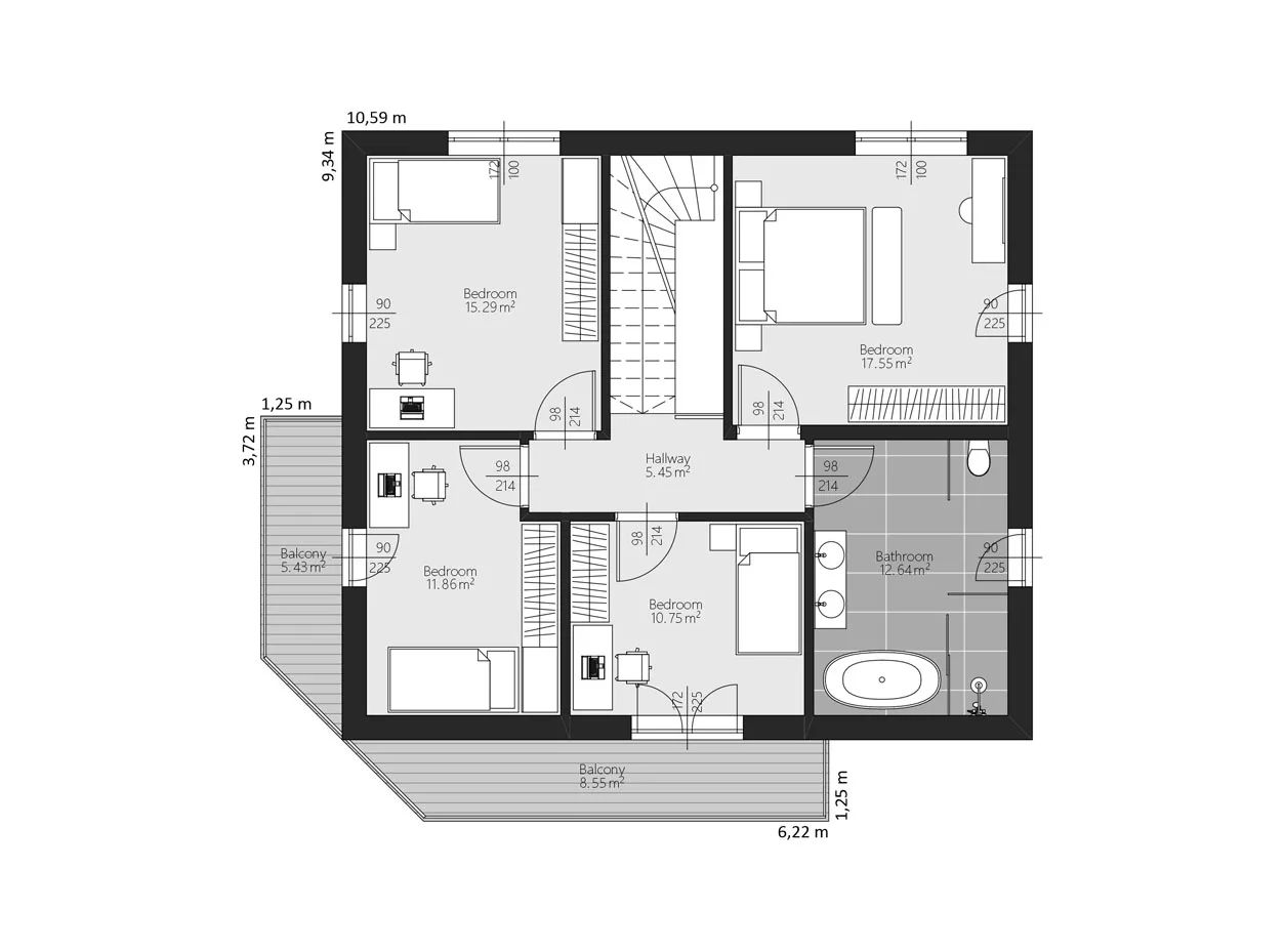 BAUTENT Residenz Grundriss Obergeschoss
