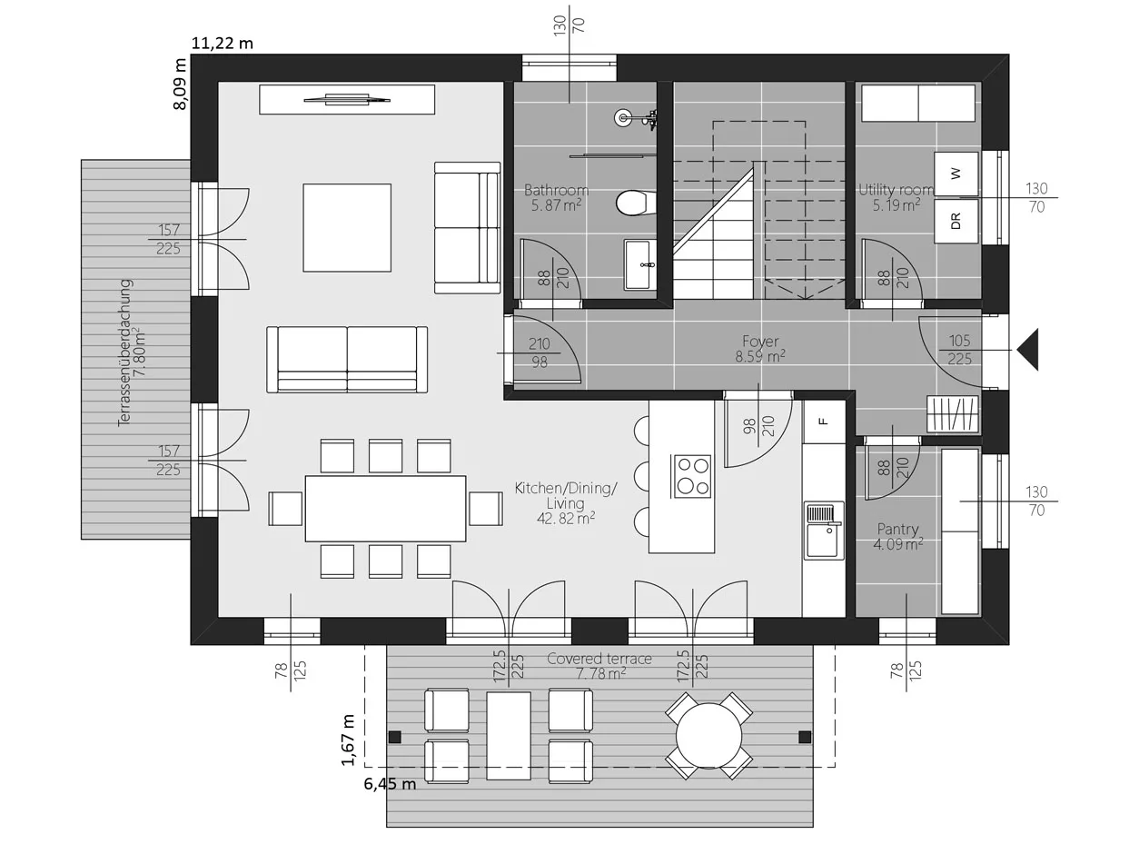 BAUTENT Bodensee Grundriss Erdgeschoss